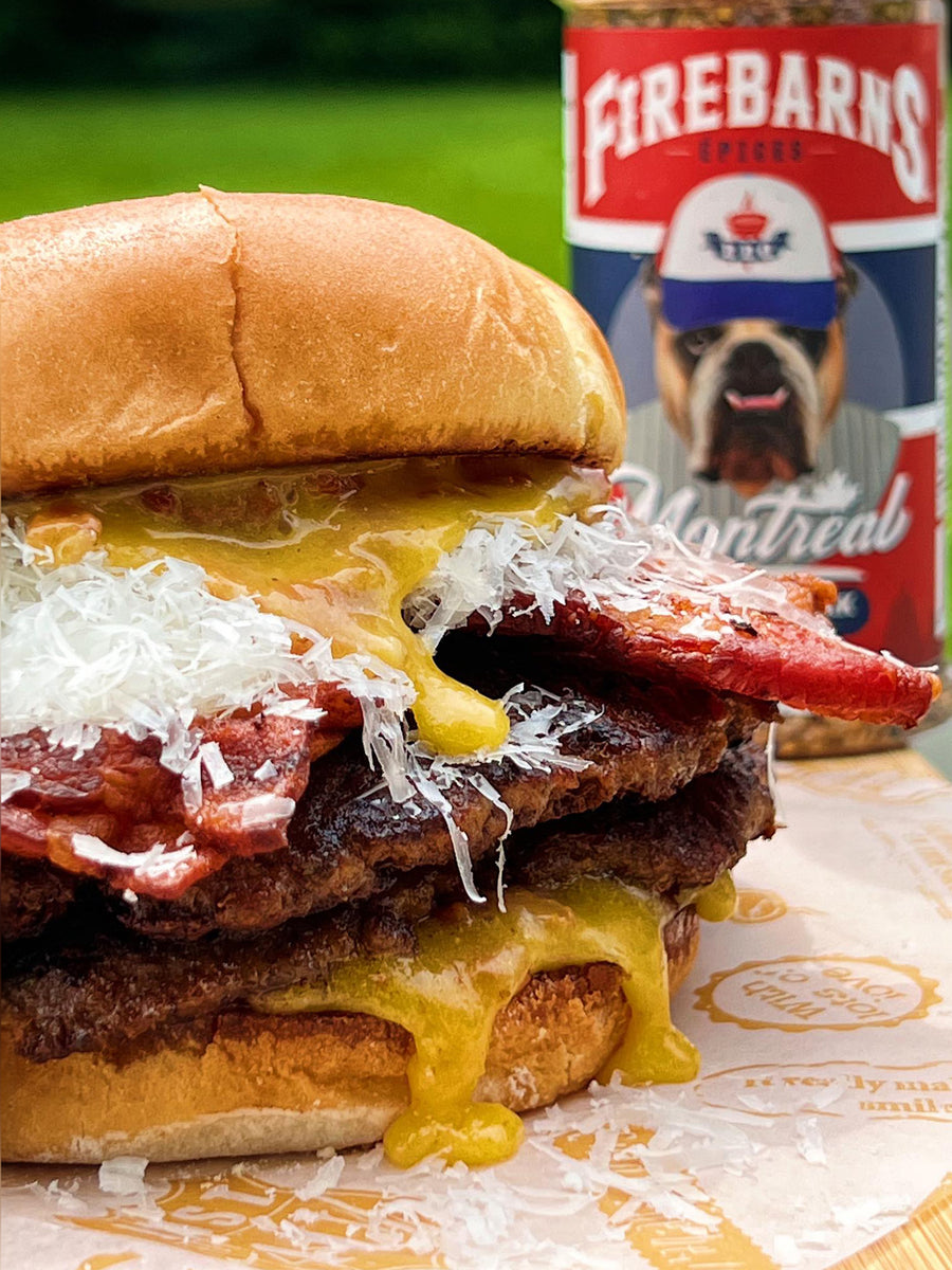 Double Smash Burger Carbonara – Les sauces Firebarns