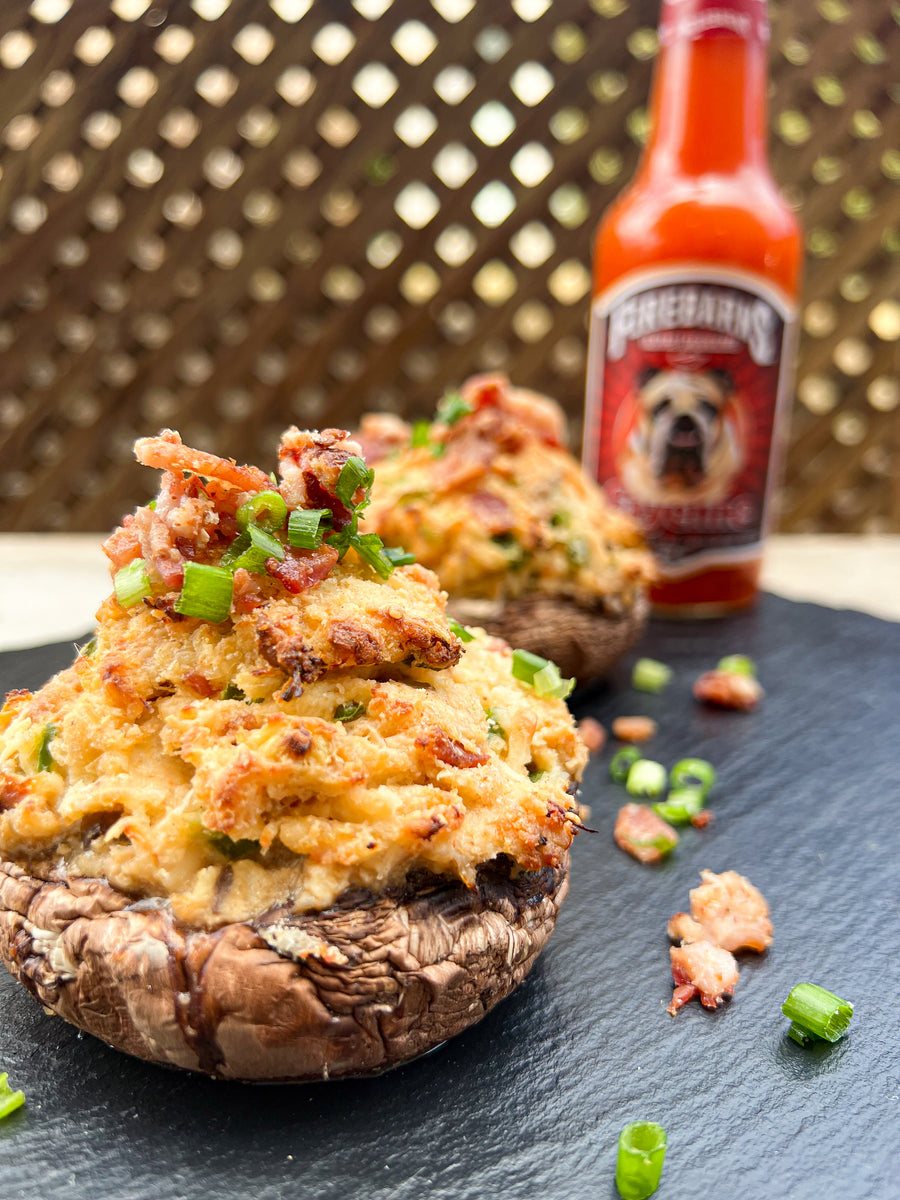 PORTOBELLO FARCI AU CRABE & BACON Les sauces Firebarns