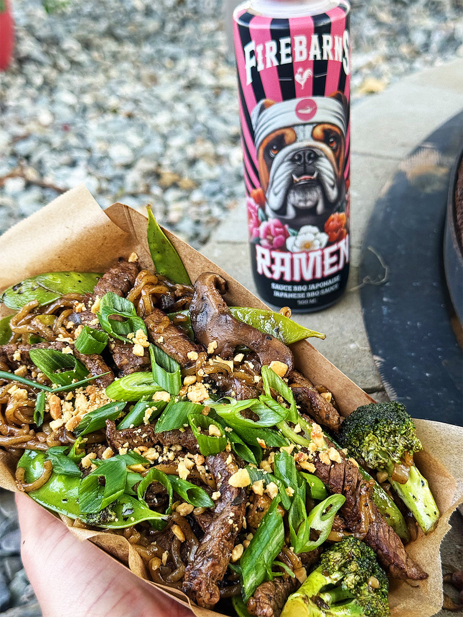 Ramen & Steak Asian Stir-Fry on the Griddle – Les sauces Firebarns