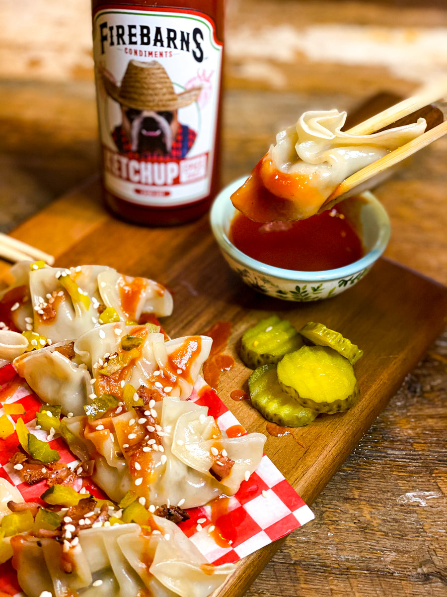 Dumplings Cheeseburger Bacon Les sauces Firebarns