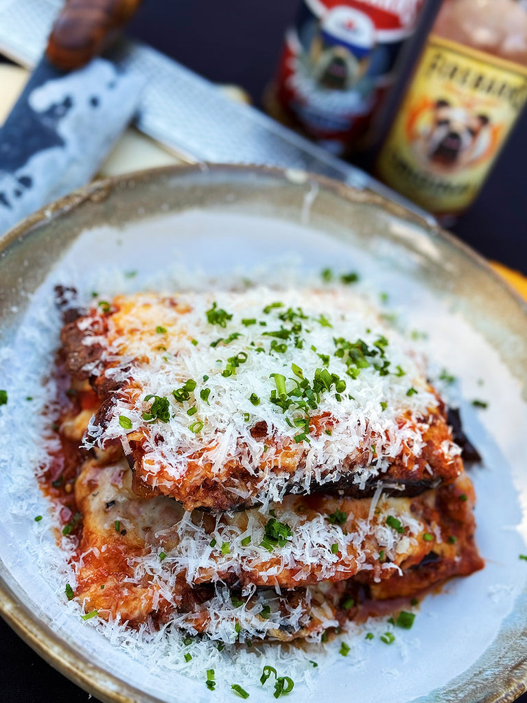 la meilleure lasagne aubergines grillées mozzarella parmesan sauce piquante original cayenne épices montréal